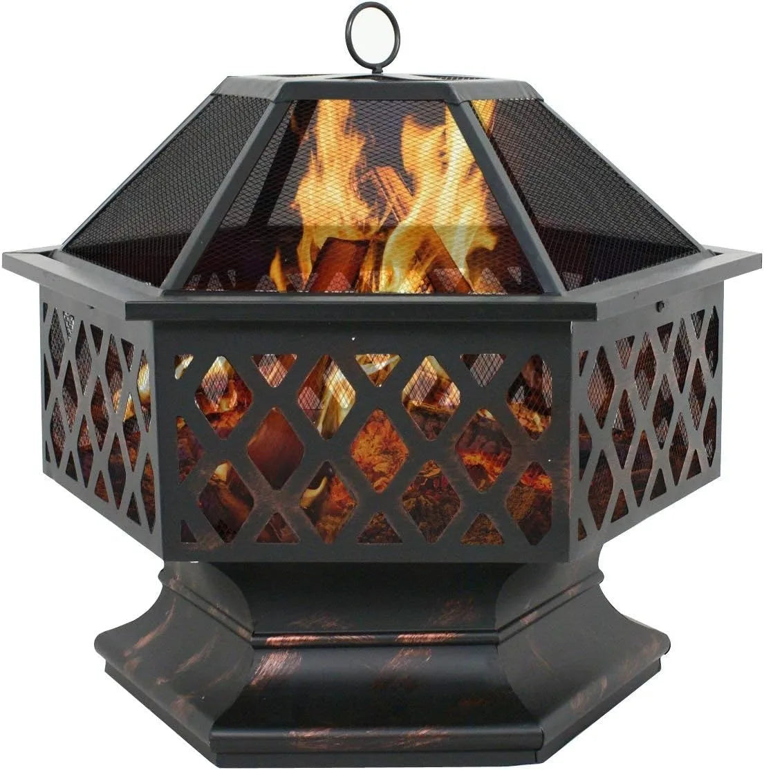 24" Outdoor Fire Pit Wood Burning Firepits Steel Firepit Bowl