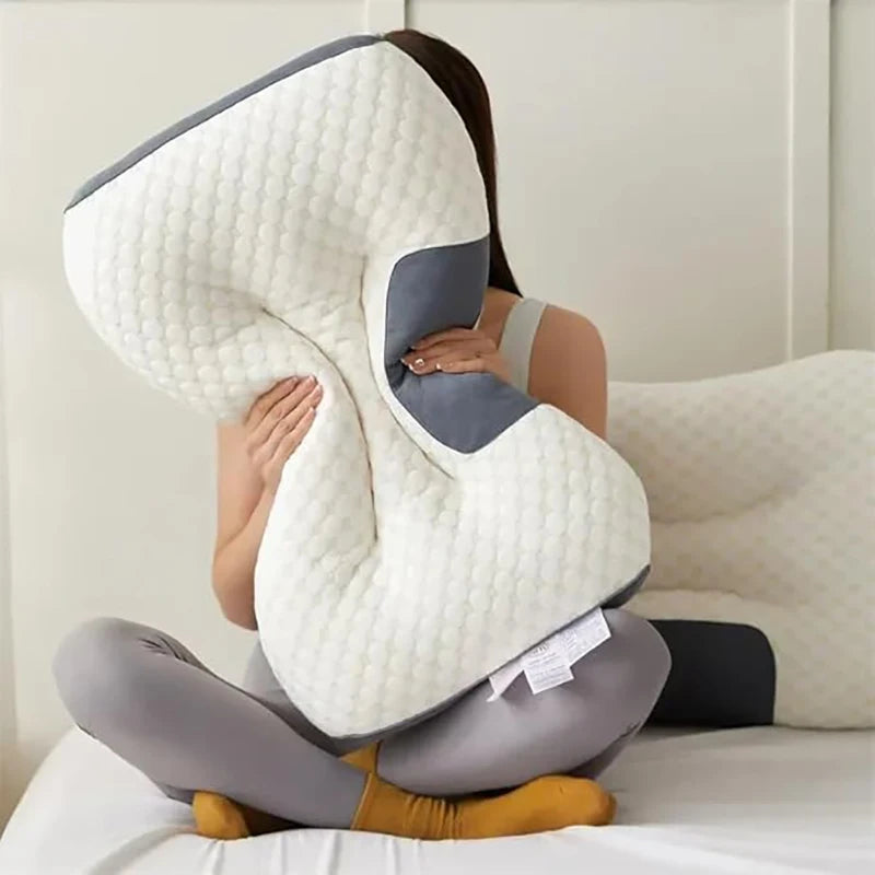 2PCS Pillow Knitted Neck Pillow for Side, Back and Prone Sleeping