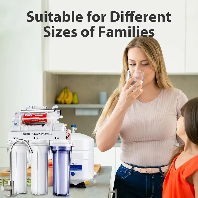 RCC7AK-UV, NSF Certified, 7-Stage Under Sink Reverse Osmosis Water Filtration System W / Alkaline Remineralization