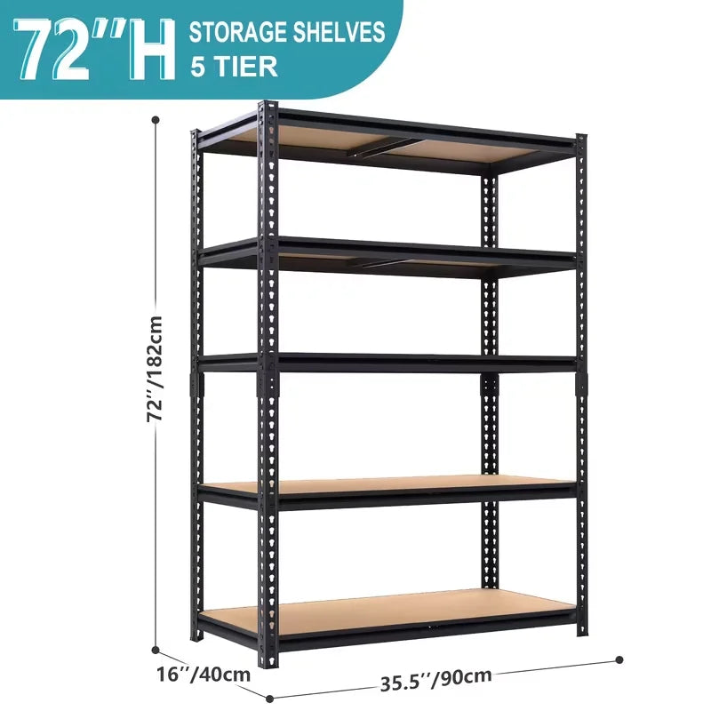 5 Layer 2000LB Heavy Duty Storage Rack Adjustable Metal Shelving