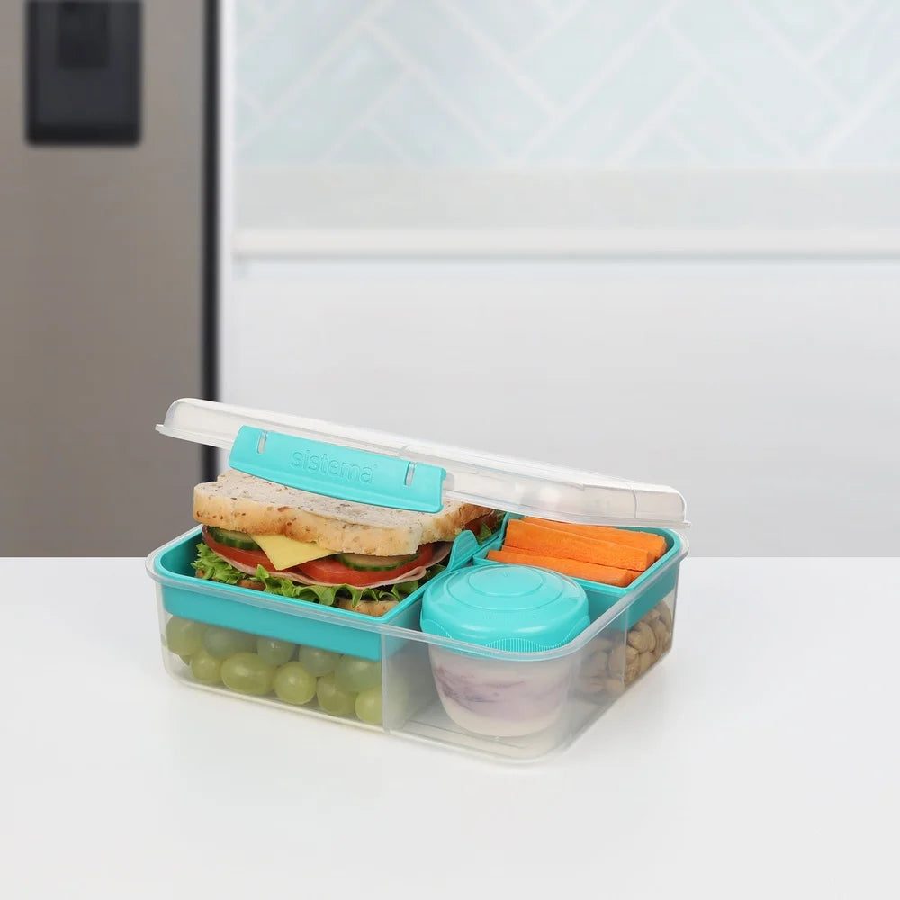 Lunch Box W / Yogurt Pot Microwave Safe Freezer Locking Clip