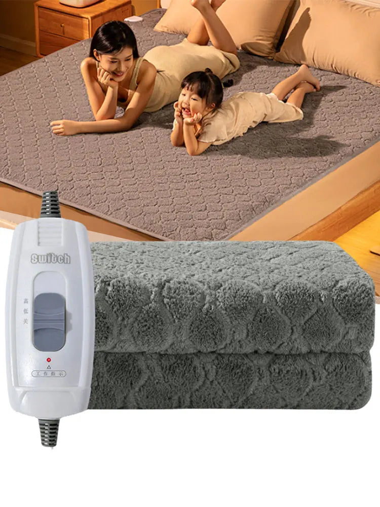 Plush Electric Blanket Double Single Velvet Intelligent Blanket Portable Grey
