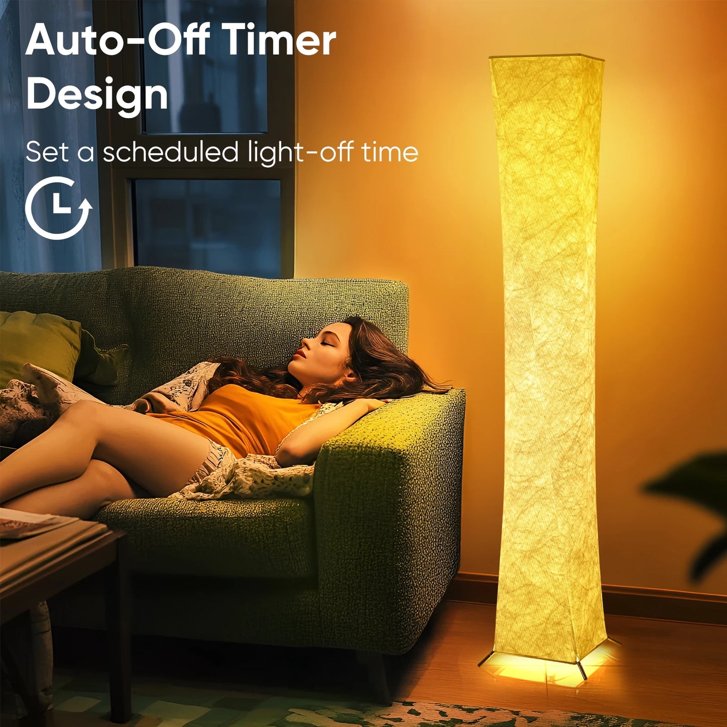 Soft Light Floor Lamp, 52" Simple Design Morden Slim Warm Light for Living Room Bedroom