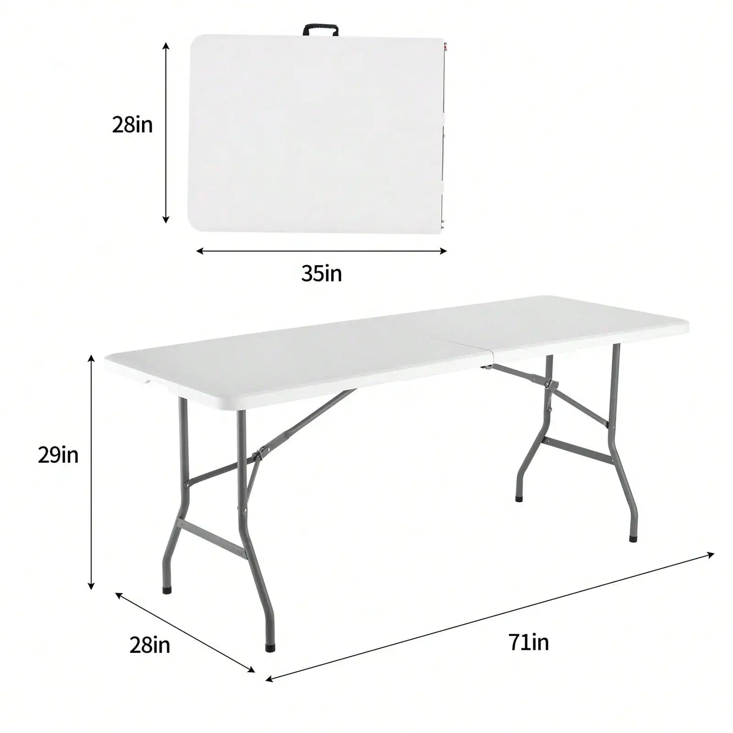 4FT/6FT Plastic Folding Table, Shooting Table, HDPE Portable Picnic Table Outdoor, For Camping, Party, Wedding, Picnic