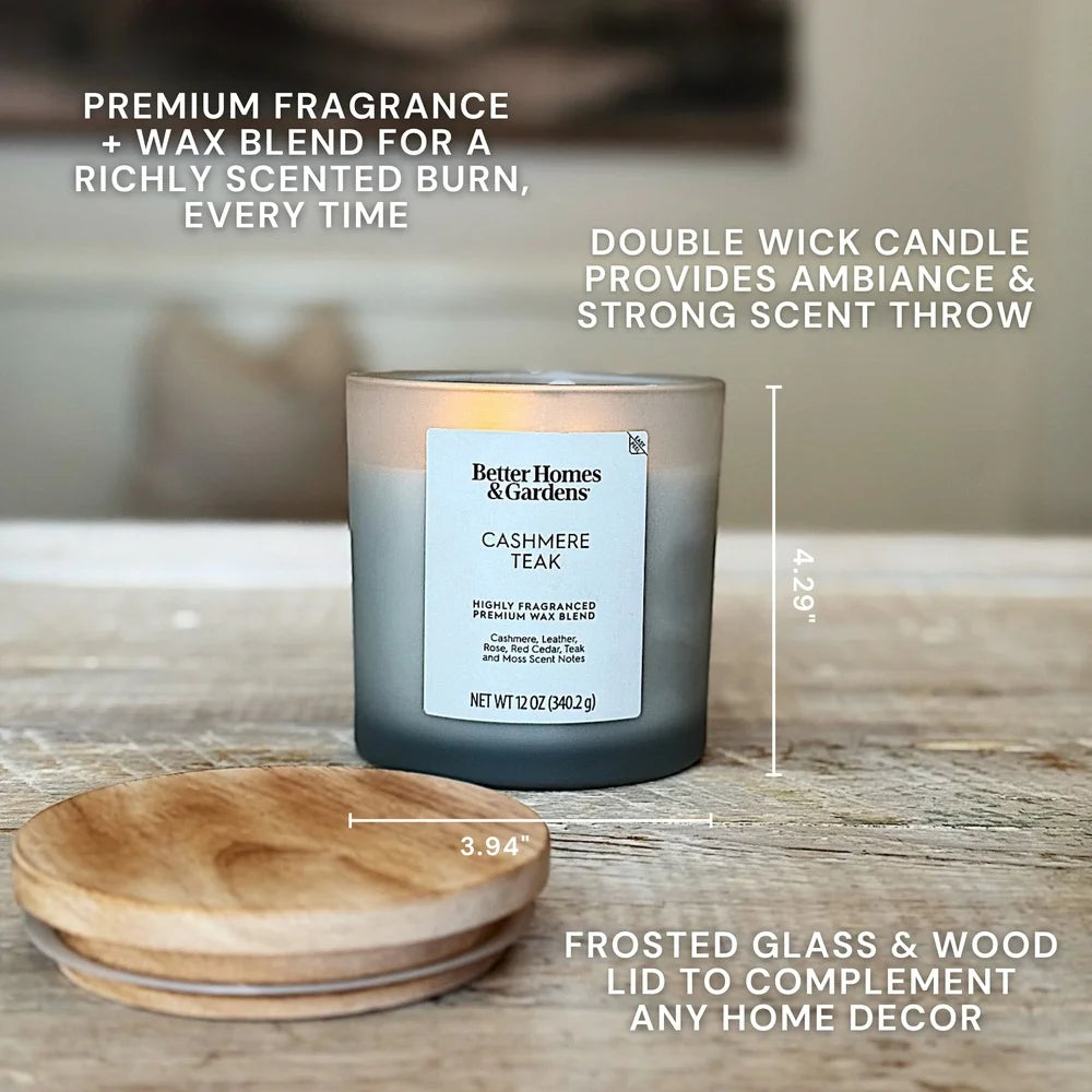 Cashmere Teak Scented Candle Burn Time 40 Hours