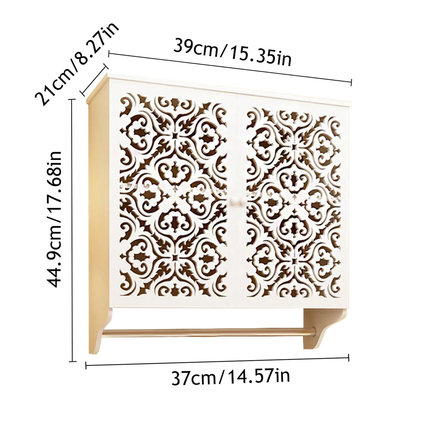 Bathroom Wall Mounted Cabinet Double Door Vanity Shelves