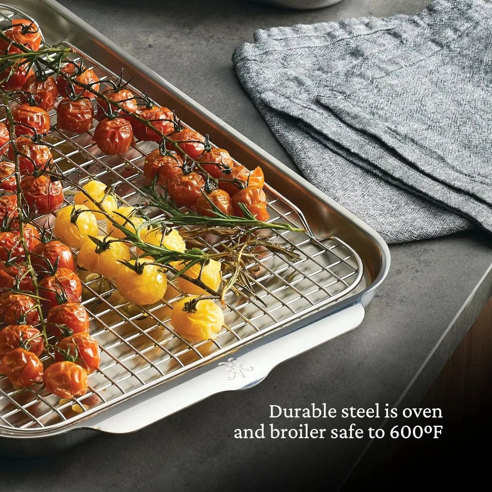 9 x 12.5 Tri-ply Quarter Sheet Pan with Stainless Steel Rack