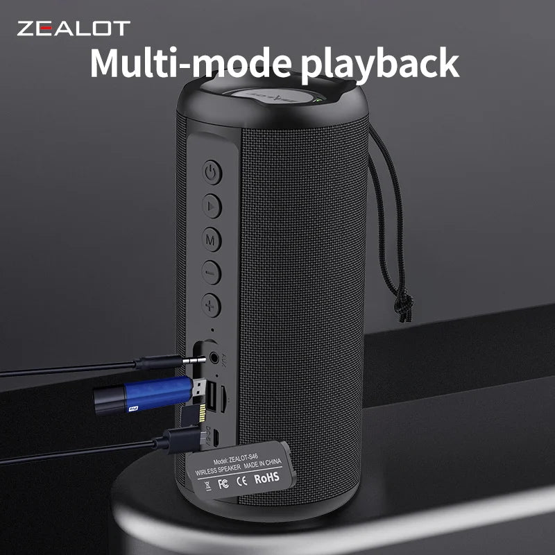 Portable 10W Wireless Speaker with Dual Pairing 1800mAh Battery 24 Hours Playtime Loud Stereo Booming Bass