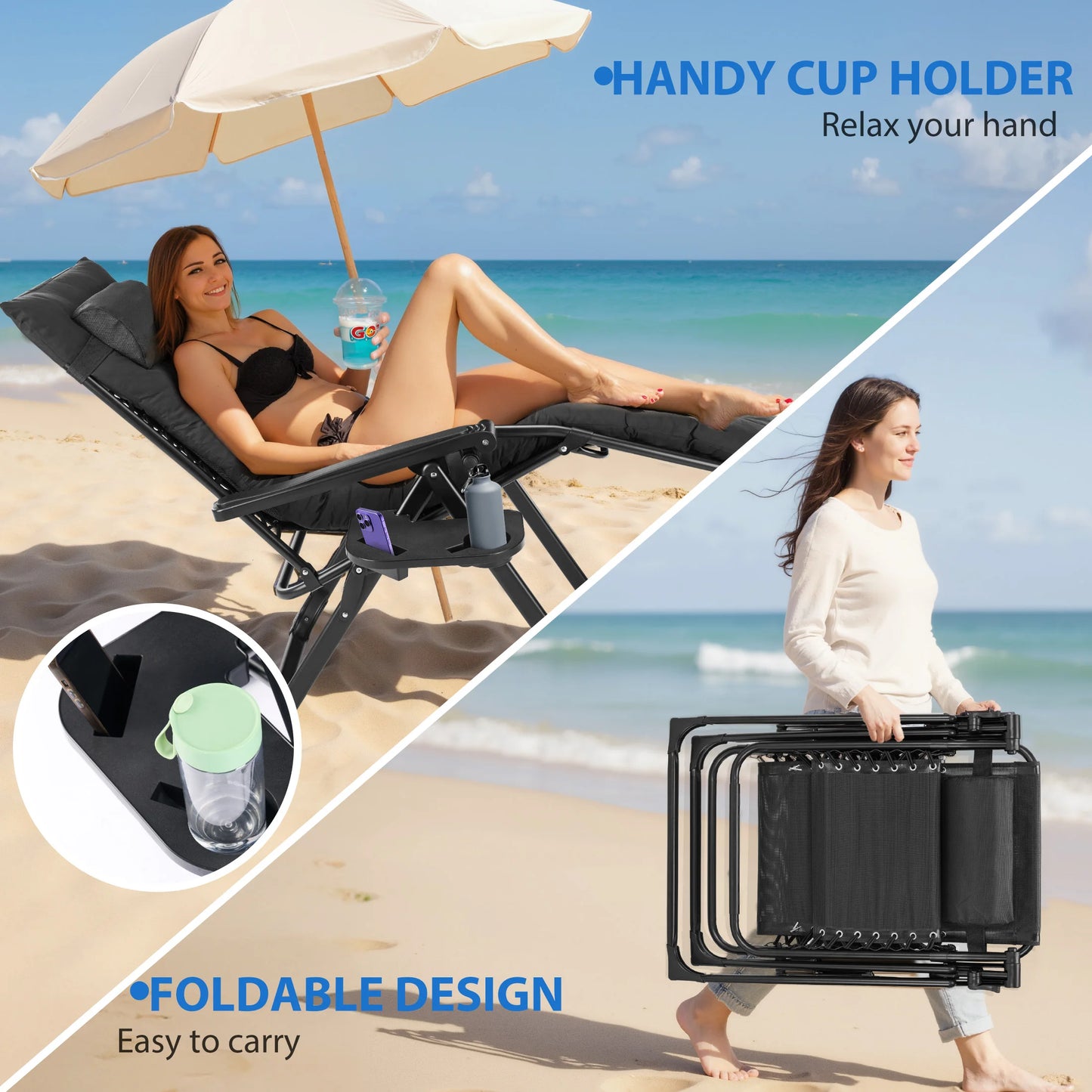MCQ Zero Gravity Cushioned Lounge Chair