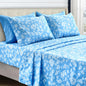 LUX Décor Floral Sheet Set - 3 Piece Ultra-Soft Microfiber Bed Sheets W /Flat Sheet, 16 Inches Deep Pocket Fitted Sheet