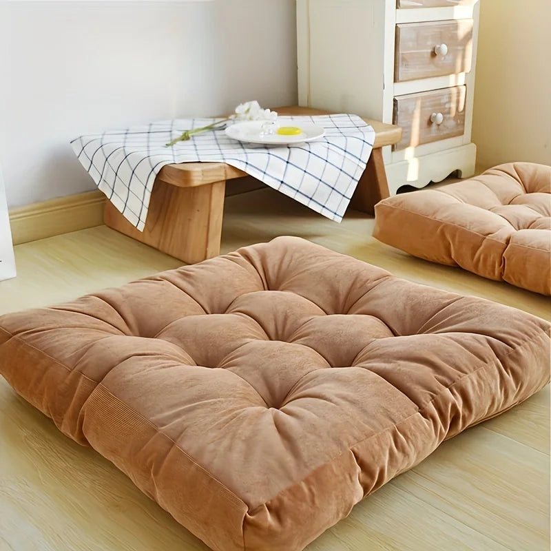 Thick Floor Yoga Pillow for Sofa Bed Balcony, Large Plush Futon Meditation Seat