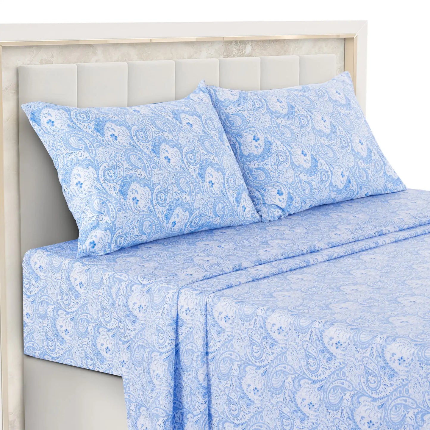 Lux Decor 4-Piece Paisley Bed Sheet Set – Soft Brushed Microfiber Sheets