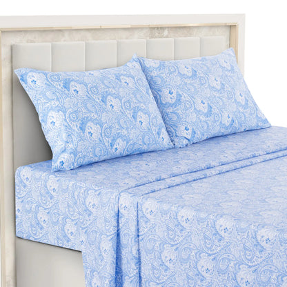Lux Decor 4-Piece Paisley Bed Sheet Set – Soft Brushed Microfiber Sheets