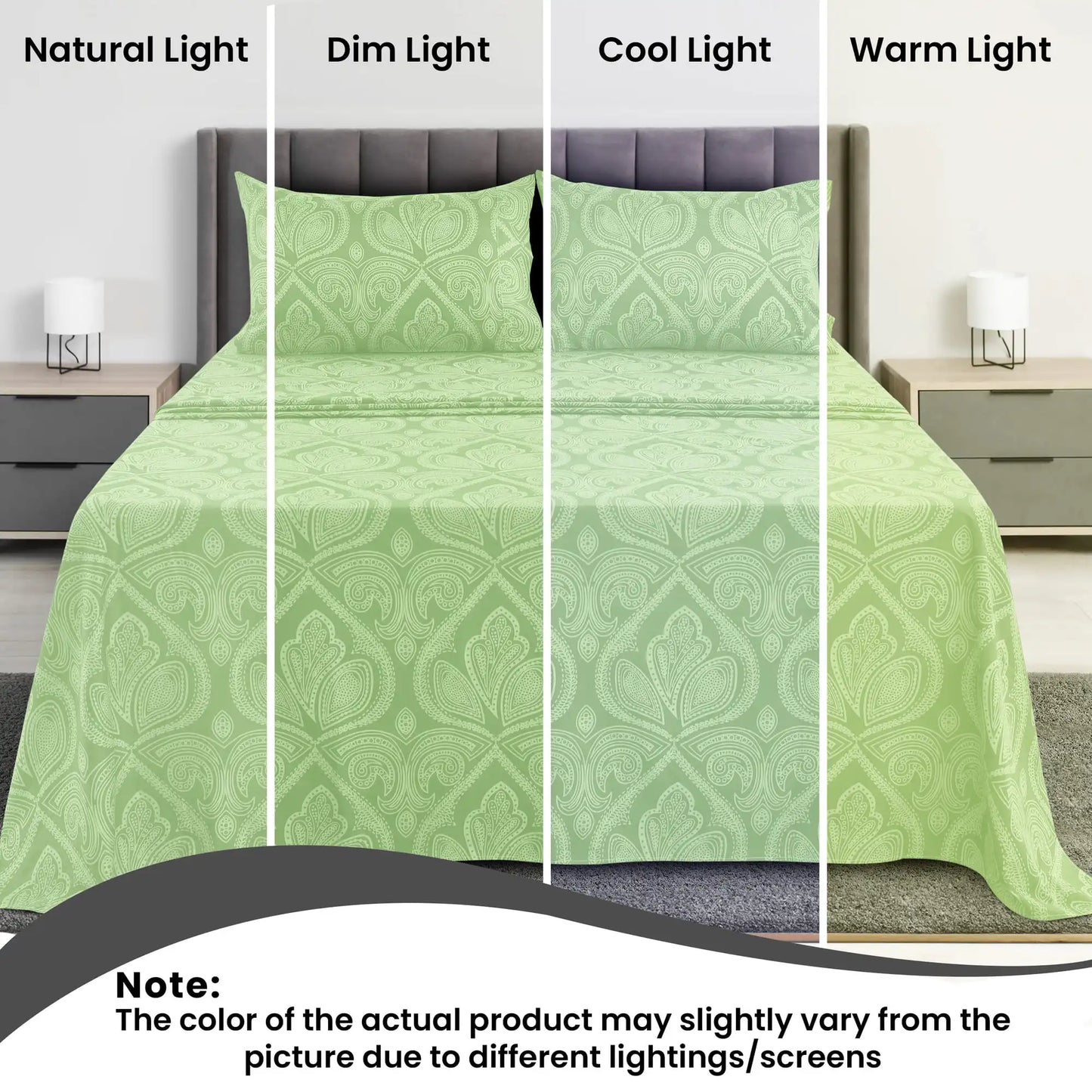 Lux Decor 4-Piece Paisley Bed Sheet Set – Soft Brushed Microfiber Sheets
