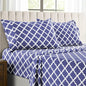 LUX Décor Quatrefoil Sheet Set - 4PC Ultra-Soft Microfiber Bed Sheets with Flat Sheet