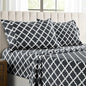 LUX Décor Quatrefoil Sheet Set - 4PC Ultra-Soft Microfiber Bed Sheets with Flat Sheet