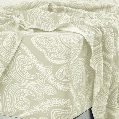 Lux Decor 4-Piece Paisley Bed Sheet Set – Soft Brushed Microfiber Sheets