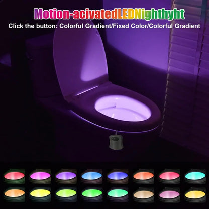 Toilet Lights Motion Detection Sensor, 1 Pack Smart Night Light for Bathroom, 16 Color Changing Inside Toilet Bowl