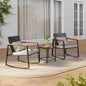 3 Pieces Rocking Patio Bistro Set with Anti-Scald Armrest,