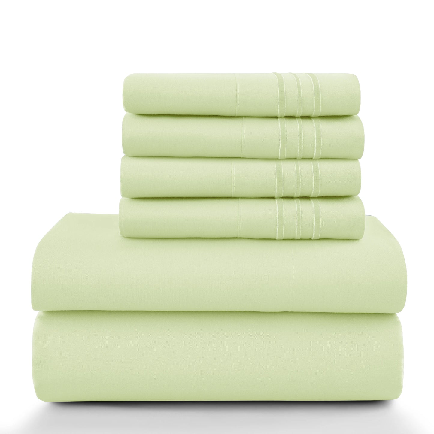 LUX Décor Sheet Set – 6 Piece Ultra-Soft Microfiber Bed Sheets with Flat Sheet, 16 Inches Deep Pocket Fitted Sheet