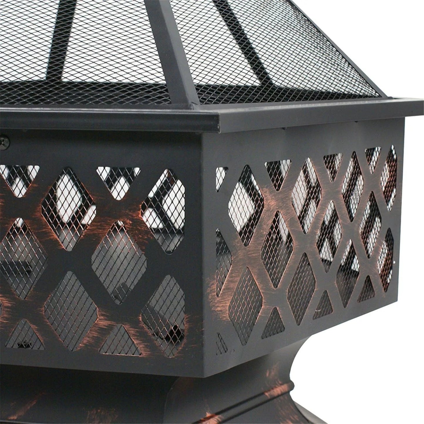 24" Outdoor Fire Pit Wood Burning Firepits Steel Firepit Bowl