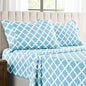 LUX Décor Quatrefoil Sheet Set - 4PC Ultra-Soft Microfiber Bed Sheets with Flat Sheet