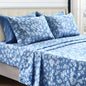 LUX Décor Floral Sheet Set - 3 Piece Ultra-Soft Microfiber Bed Sheets W /Flat Sheet, 16 Inches Deep Pocket Fitted Sheet