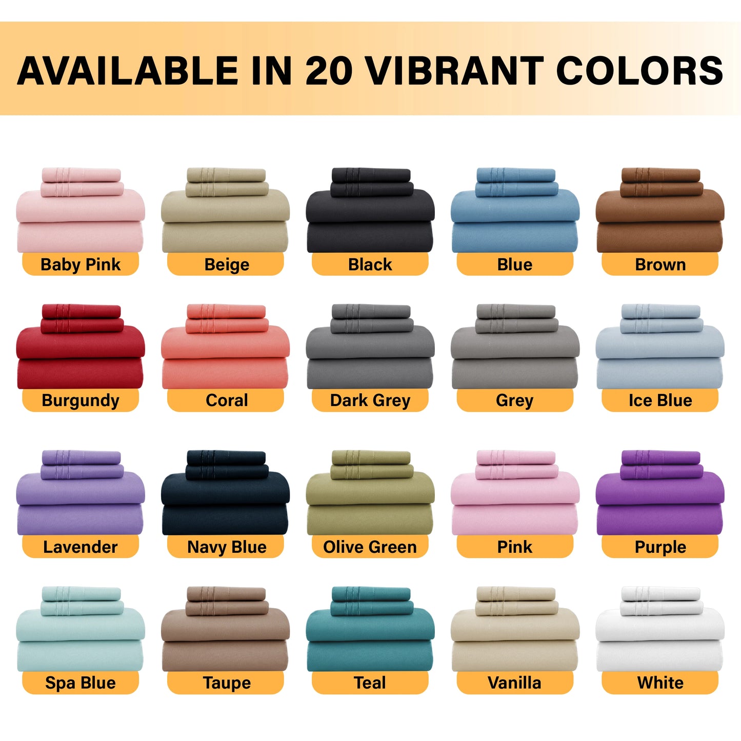 LUX Décor Sheet Set – 6 Piece Ultra-Soft Microfiber Bed Sheets with Flat Sheet, 16 Inches Deep Pocket Fitted Sheet