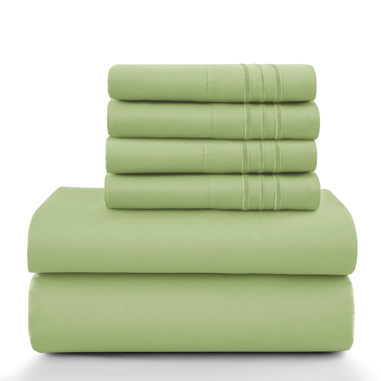 LUX Décor Sheet Set – 6 Piece Ultra-Soft Microfiber Bed Sheets with Flat Sheet, 16 Inches Deep Pocket Fitted Sheet