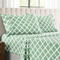 LUX Décor Quatrefoil Sheet Set - 4PC Ultra-Soft Microfiber Bed Sheets with Flat Sheet