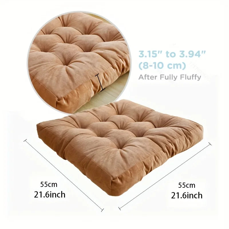 Thick Floor Yoga Pillow for Sofa Bed Balcony, Large Plush Futon Meditation Seat