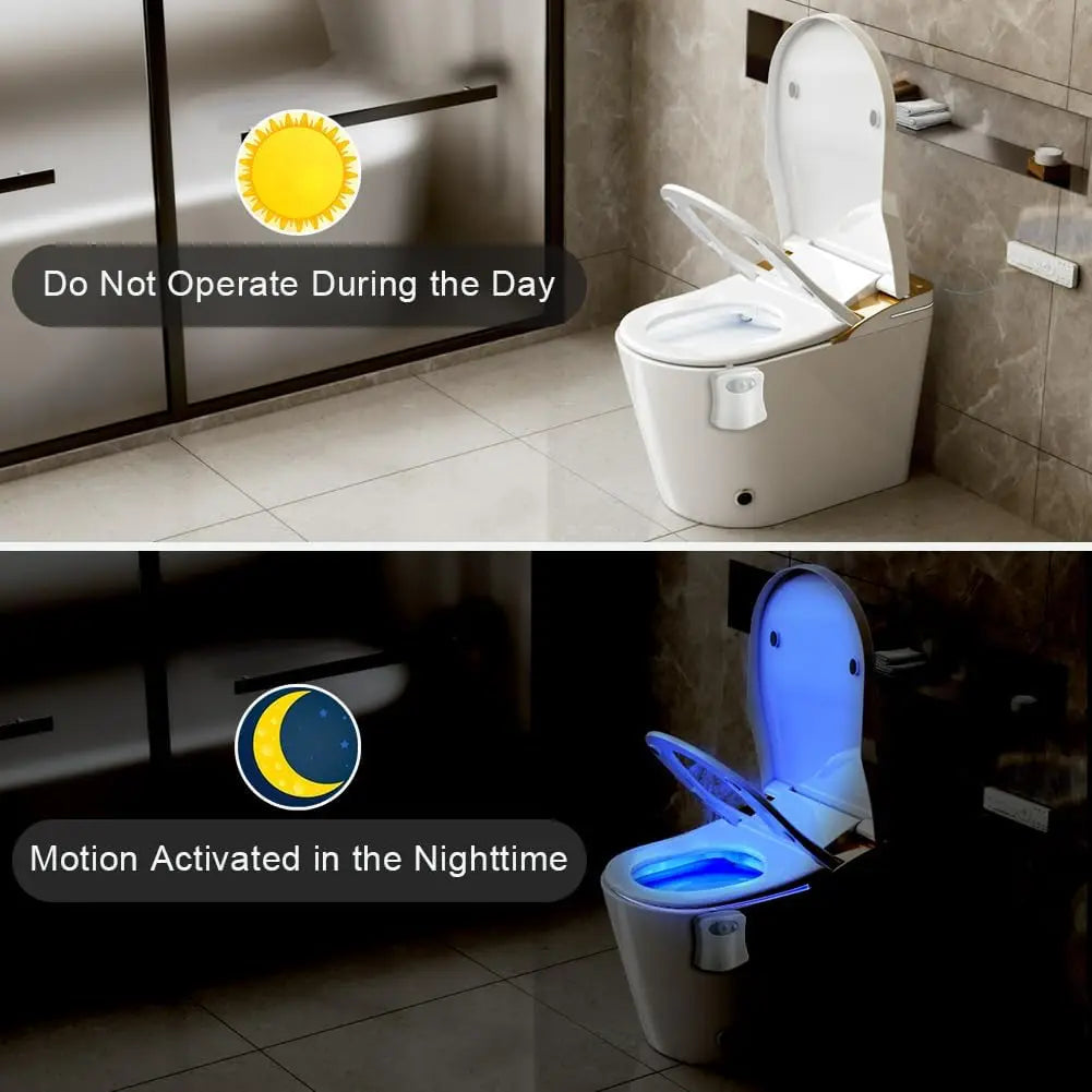 Toilet Lights Motion Detection Sensor, 1 Pack Smart Night Light for Bathroom, 16 Color Changing Inside Toilet Bowl