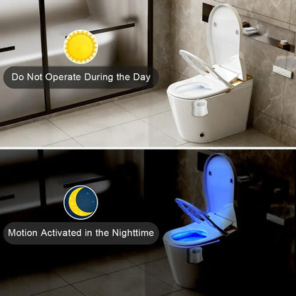 Toilet Lights Motion Detection Sensor, 1 Pack Smart Night Light for Bathroom, 16 Color Changing Inside Toilet Bowl
