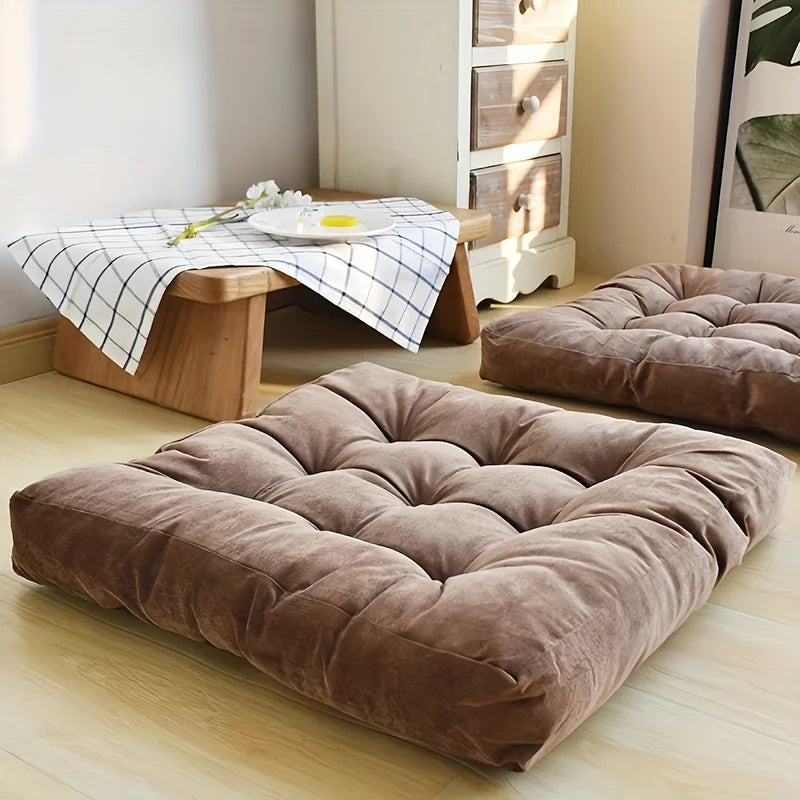 Thick Floor Yoga Pillow for Sofa Bed Balcony, Large Plush Futon Meditation Seat