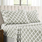 LUX Décor Quatrefoil Sheet Set - 4PC Ultra-Soft Microfiber Bed Sheets with Flat Sheet