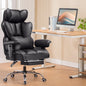 Office Chair Ergonomic Leather High Back Gaming chair with Footrest, Adjustable Armrests