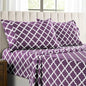 LUX Décor Quatrefoil Sheet Set - 4PC Ultra-Soft Microfiber Bed Sheets with Flat Sheet