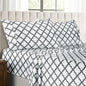 LUX Décor Quatrefoil Sheet Set - 4PC Ultra-Soft Microfiber Bed Sheets with Flat Sheet