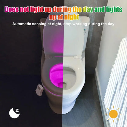 Toilet Lights Motion Detection Sensor, 1 Pack Smart Night Light for Bathroom, 16 Color Changing Inside Toilet Bowl