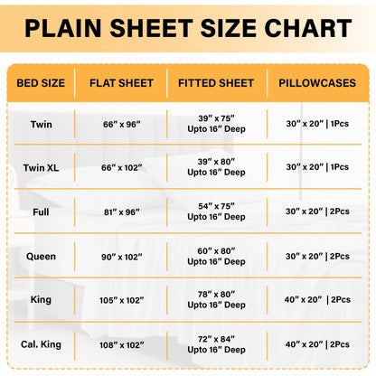 LUX Décor Sheet Set – 6 Piece Ultra-Soft Microfiber Bed Sheets with Flat Sheet, 16 Inches Deep Pocket Fitted Sheet