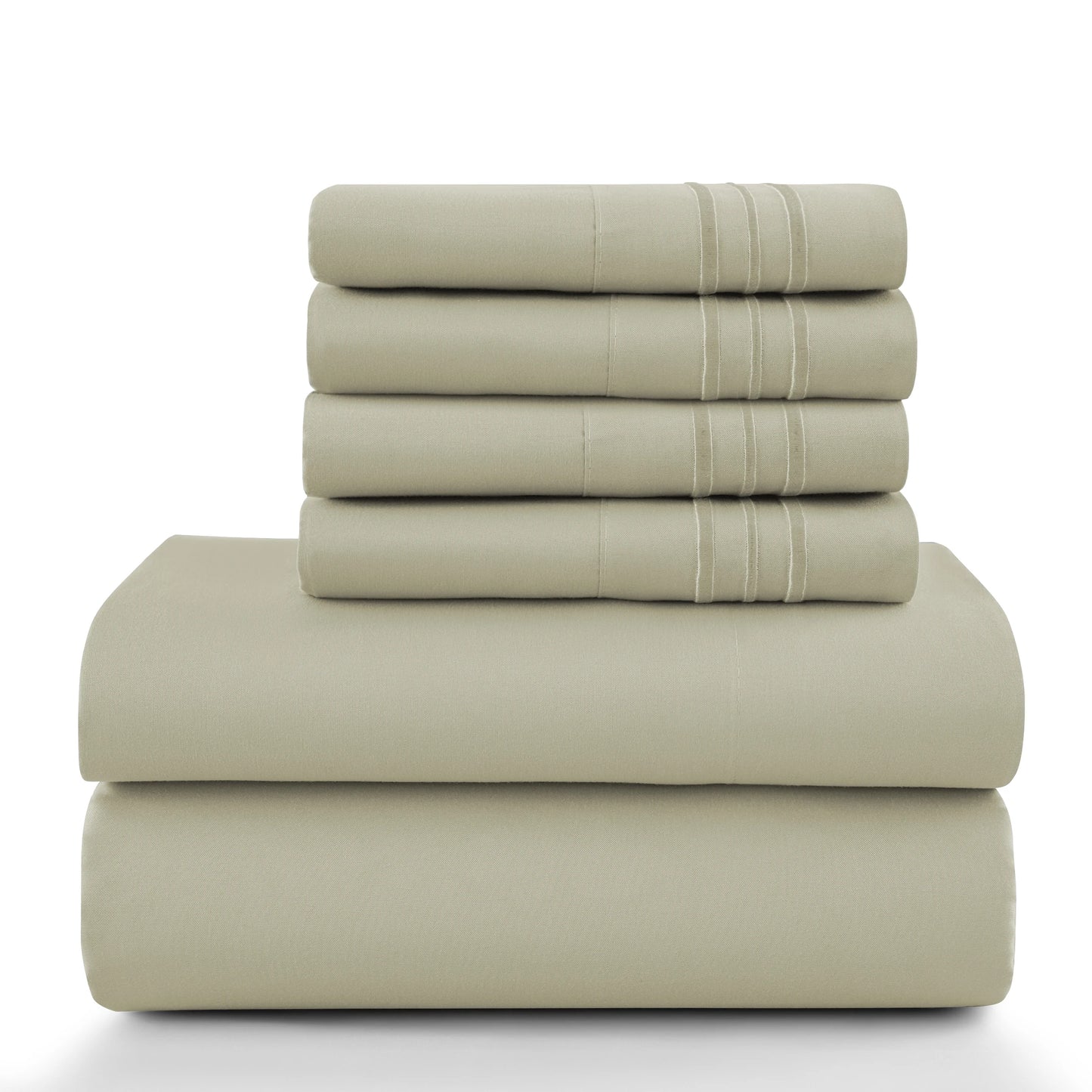 LUX Décor Sheet Set – 6 Piece Ultra-Soft Microfiber Bed Sheets with Flat Sheet, 16 Inches Deep Pocket Fitted Sheet