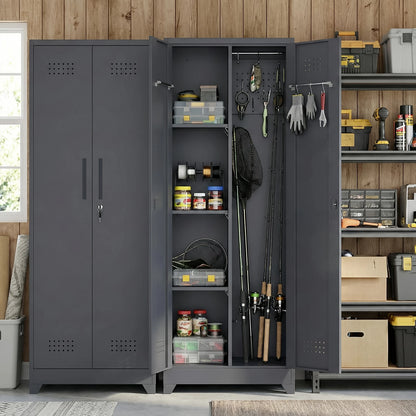 Professional Garage Tool Storage Cabinet Heavy Duty Lockable Adjustable Shelves Waterproof