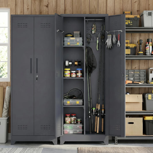 Professional Garage Tool Storage Cabinet Heavy Duty Lockable Adjustable Shelves Waterproof