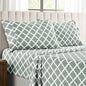 LUX Décor Quatrefoil Sheet Set - 4PC Ultra-Soft Microfiber Bed Sheets with Flat Sheet