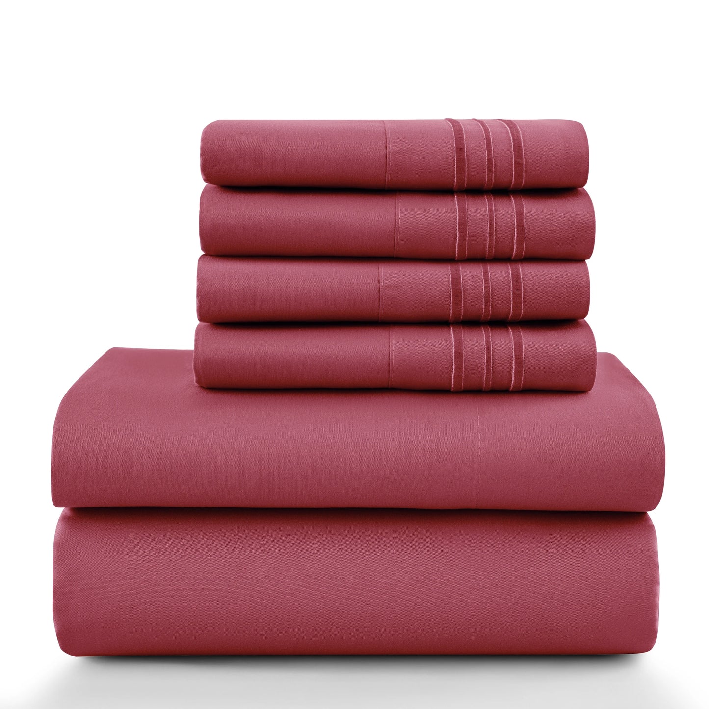 LUX Décor Sheet Set – 6 Piece Ultra-Soft Microfiber Bed Sheets with Flat Sheet, 16 Inches Deep Pocket Fitted Sheet