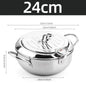Deep Frying Pot with Thermometer Lid for Kitchen Stainless Steel Pans