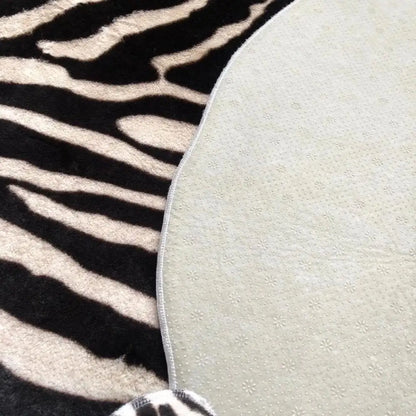 Muzzi Zebra Printed Carpet W / Velvet Imitation Leather Rugs Animal Skins