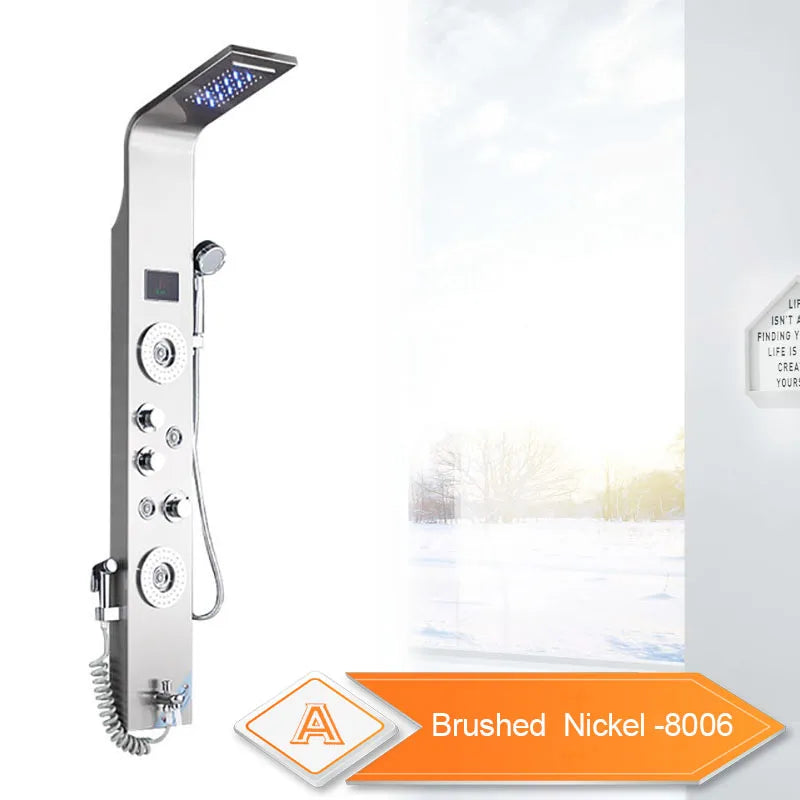 LED Bathroom Shower Panel 6 Modes Intelligent LCD Shower