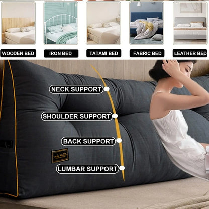 Removable Large Bed Backrest Cushion Ergonomic Triangular