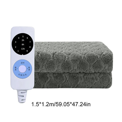 Plush Electric Blanket Double Single Velvet Intelligent Blanket Portable Grey